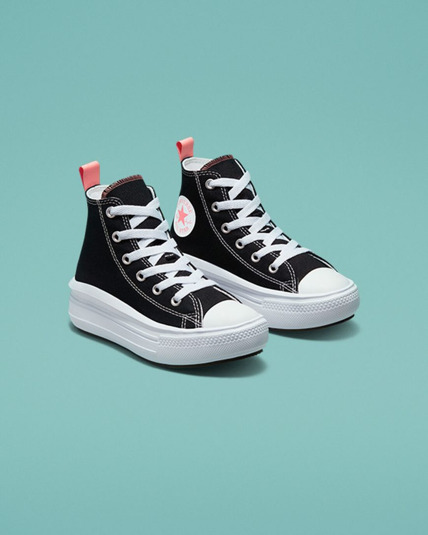 Topanky Na Platforme Converse Chuck Taylor All Star Move Vysoke Dievcenske Čierne Ruzove Biele | SK BGFAO7